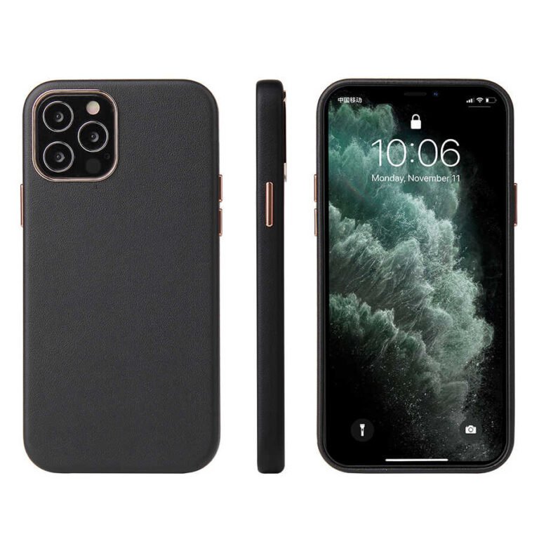 COVER LEATHER 2MM BENKS IP 12 PRO MAX 6.7 BLACK thumbnail 2