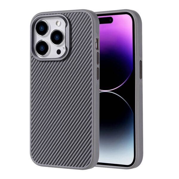 COVER PER IPHONE 15 PRO MAX ZORE TROY CARBON FIBER SILVER