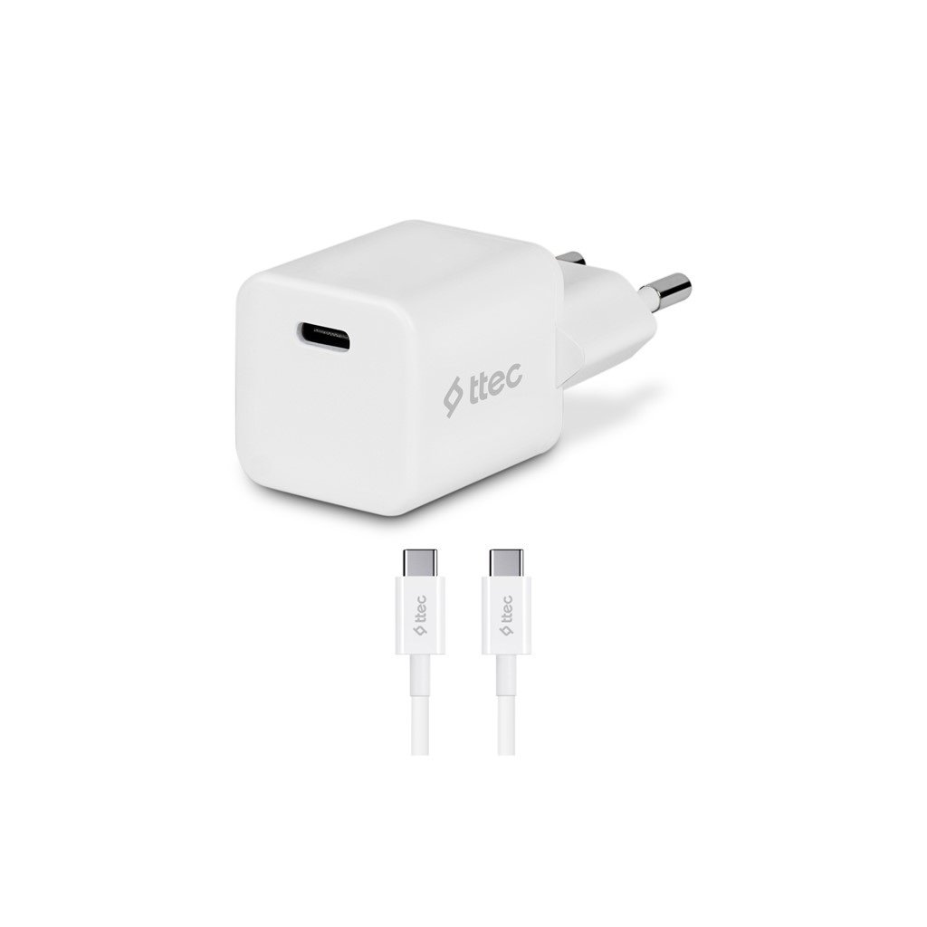 img_3725 MBUSHES TELEFONI 20W USB-C TTEC 2SCP01CB PD SMART CHARGER WHITE - Image 1