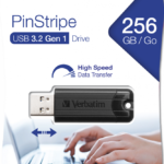 USB 256GB 3.0 VERBATIM PINSTRIPE 2304 BLACK