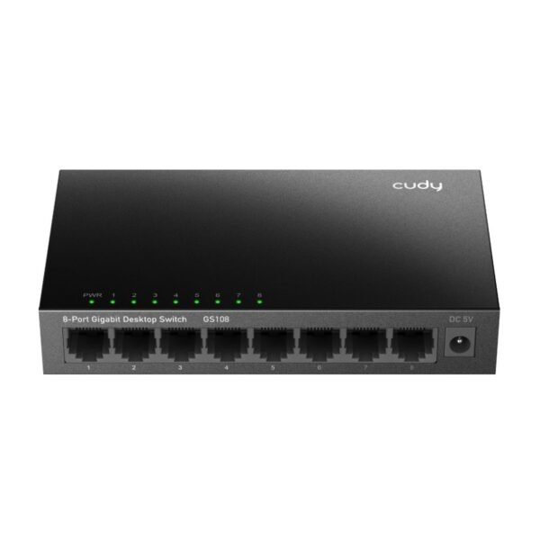NETWORK SWITCH 8 PORT CUDY GS108 METAL BLACK