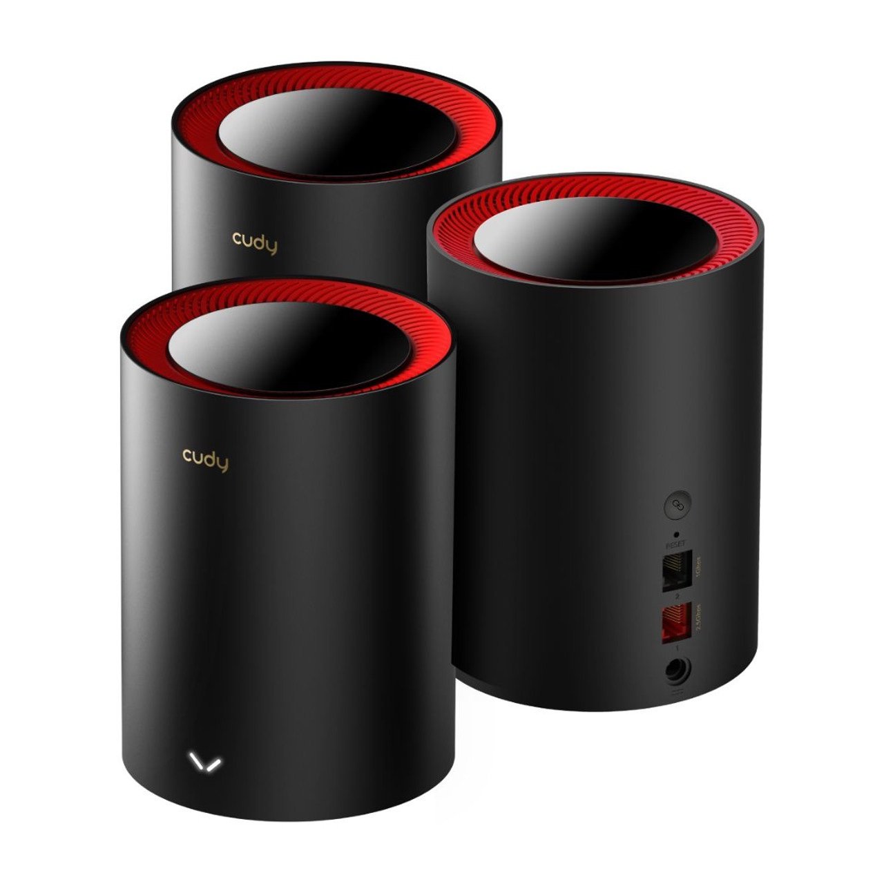 img_8545 WI-FI 6 MESH SYSTEM CUDY M3000 AX3000 DUAL BAND 5GHz 6600Mbps 3 PACK BLACK - Image 1