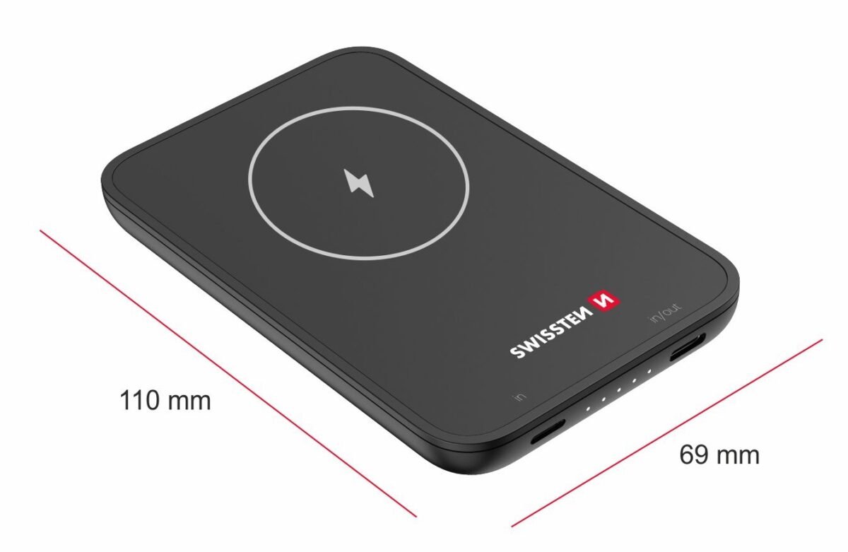 POWER BANK WIRELESS 15W 5000 mAh SWISSTEN 22013970 BLACK - Image 2