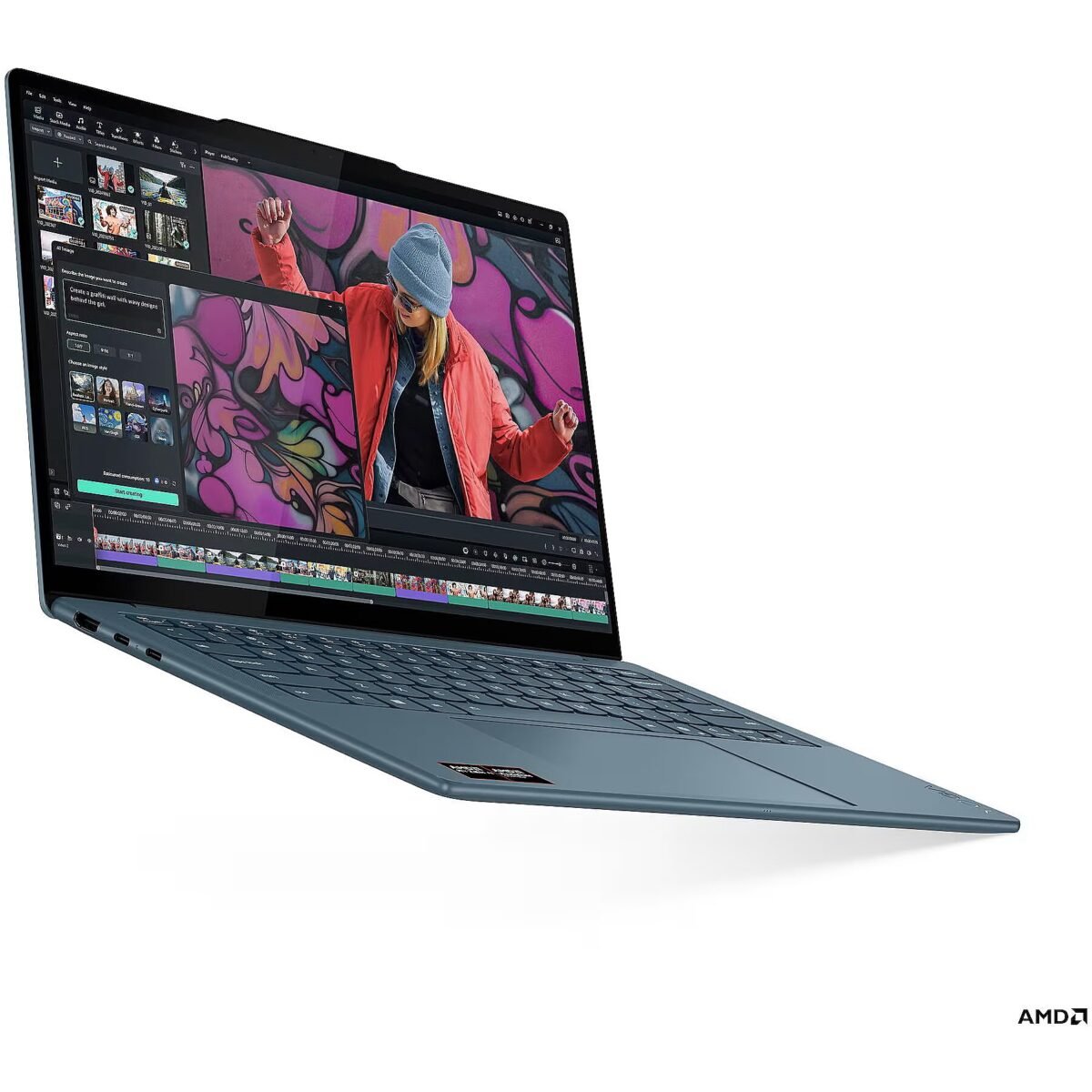 LAPTOP 14" LENOVO NB YOGA SLIM 7 14AKP10 AMD RYZEN AI 7 350 16GB DDR5 512GB SSD M.2 OLED FHD 600 nits WUXGA TIDAL TEAL - Image 2