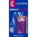 MBROJTES EKRANI PER IPHONE 16 PRO CELLULARLINE ANTISHOCK TEMPARED GLASS - Image 2