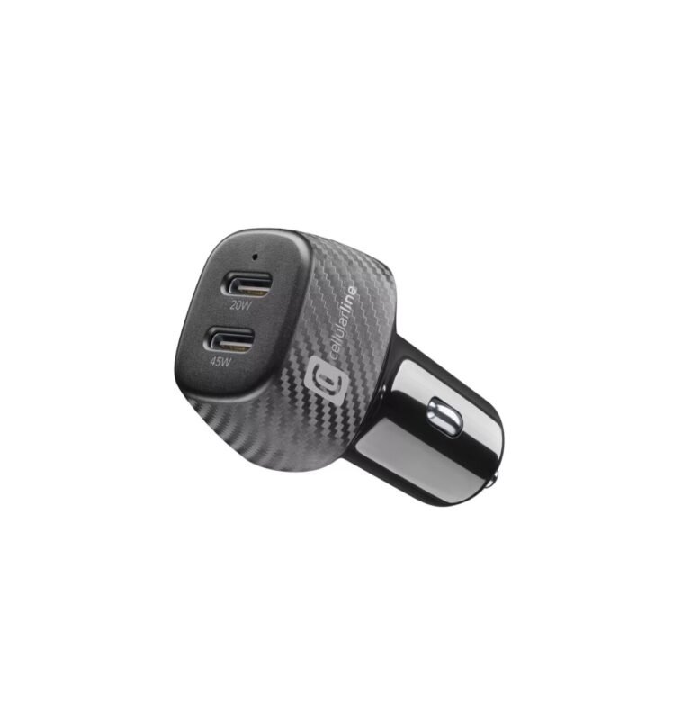MBUSHES TELEFONI NE VETURE 45W + 20W CELLULARLINE CBRUSB2PD65WK TYPE-C BLACK