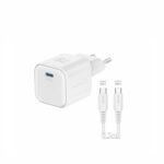 MBUSHES TELEFONI 20W + KABLLO 1.2m USB-C SWISSTEN GaN 22070130 WHITE