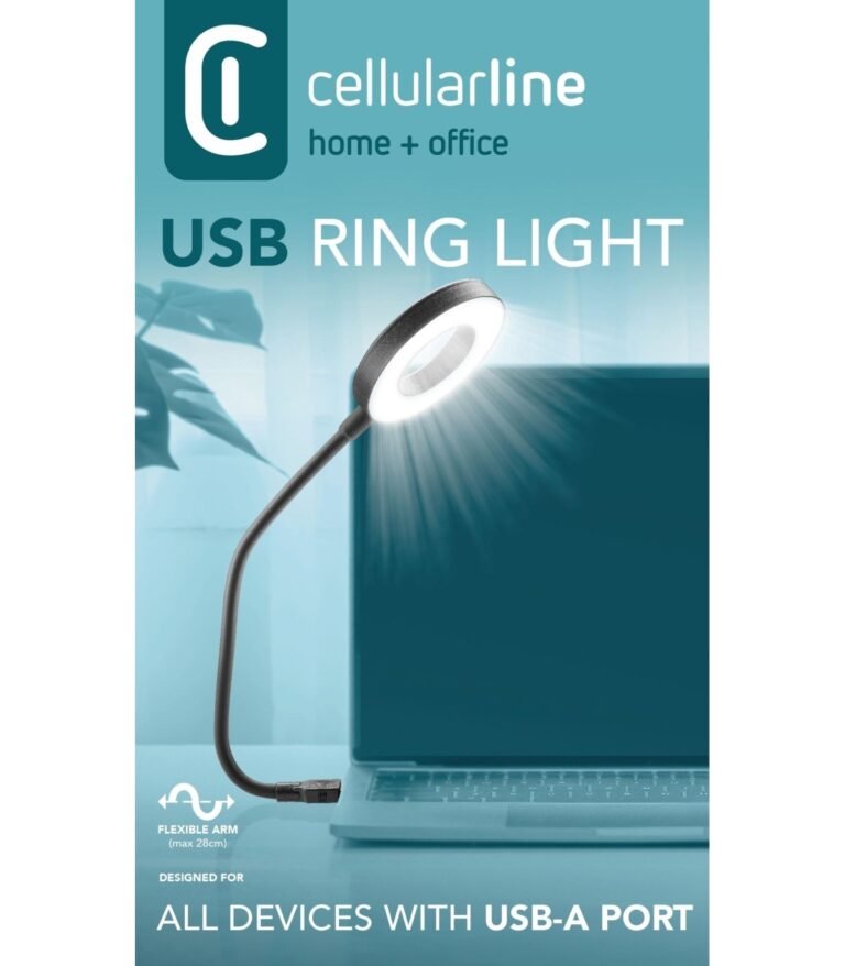 MBUSHES TELEFONI 30W USB-A CELLULARLINE USB RING LIGHT BLACK thumbnail 2