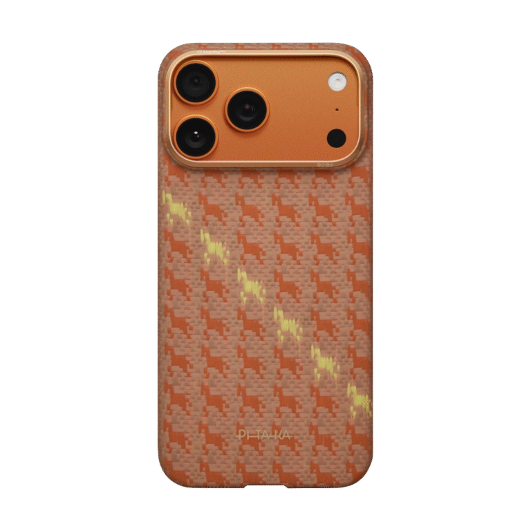 COVER PER IPHONE 17 PRO MAX PITAKA HAPPINESS RIDES EDGE AMBER