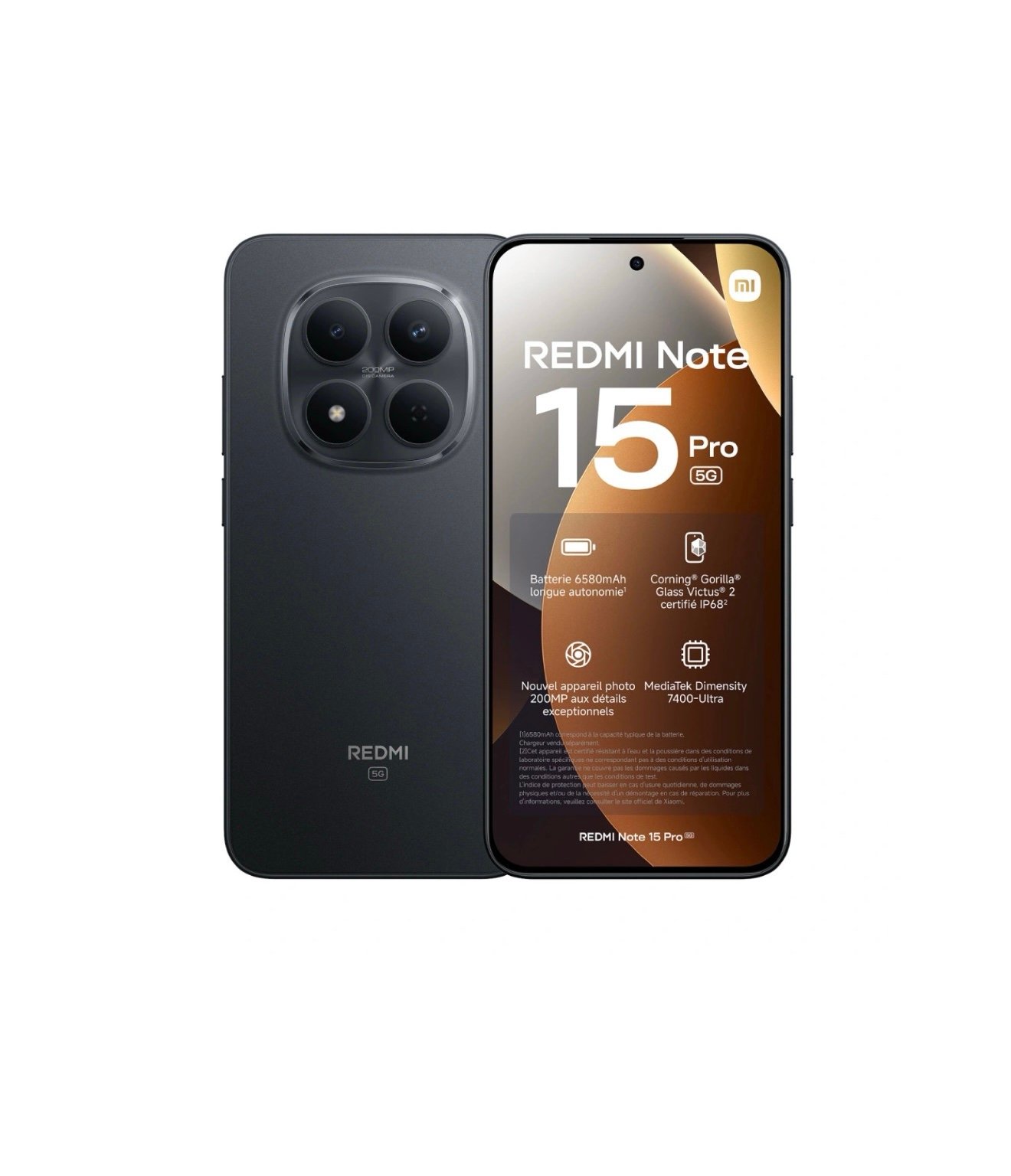 SMARTPHONE XIAOMI REDMI NOTE 15 PRO 5G 8/256GB MIDNIGHT BLACK NO CHARGER