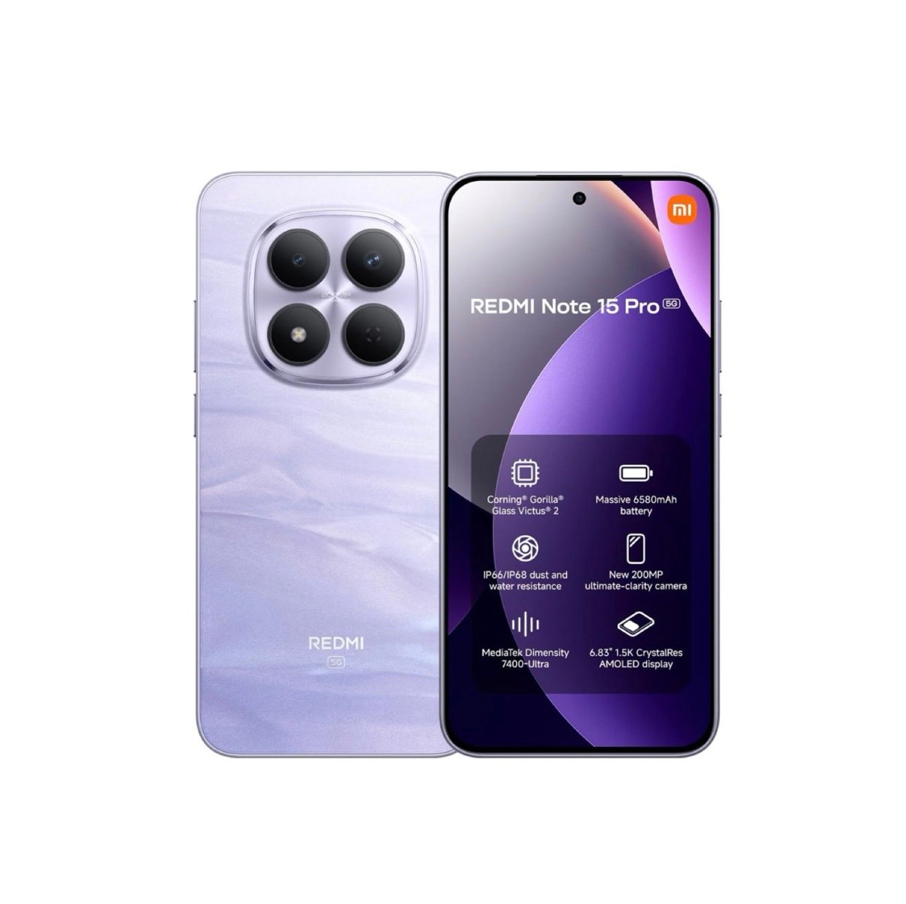 SMARTPHONE XIAOMI REDMI NOTE 15 PRO 5G 12/512GB MIDNIGHT PURPLE NO CHARGER
