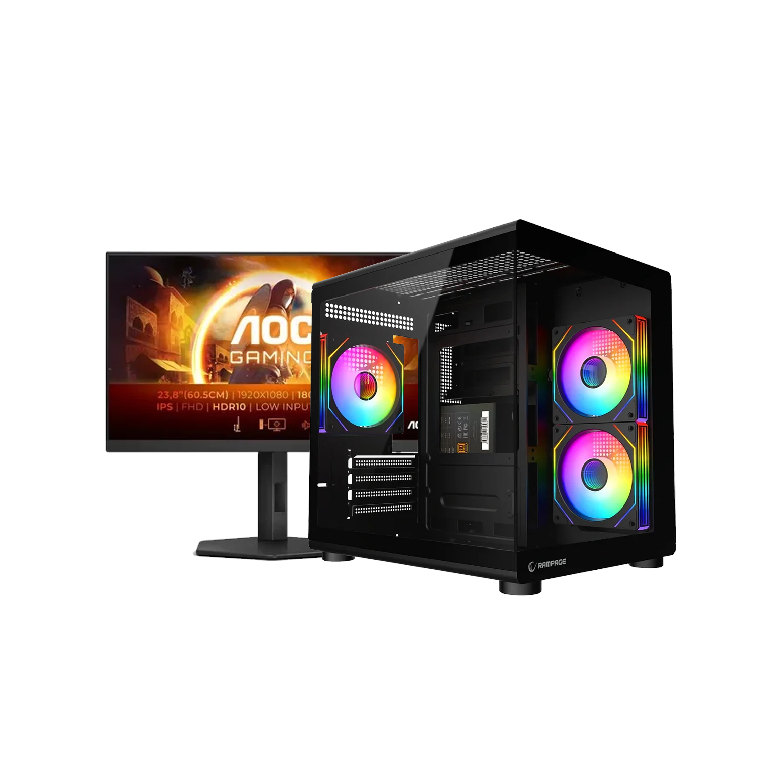7-2 HEADSHOT BUNDLE 7 PC BLD AMD RYZEN 5 5600X RTX 5050 8GB & MONITOR AOC G4XE G4 180Hz - Image 1