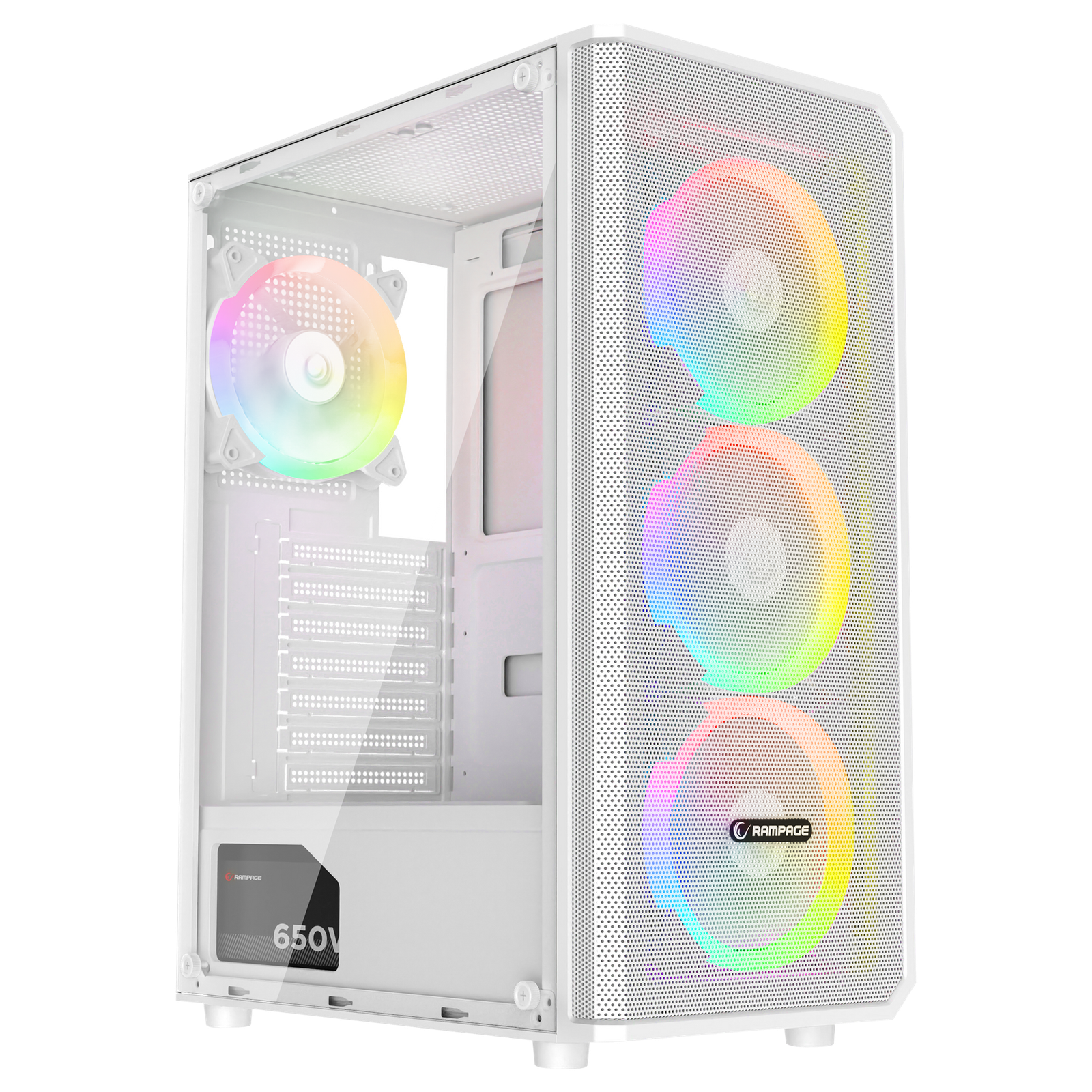 img_4060 PC GAMING BLD AMD RYZEN 7 5700X GEFORCE RTX5060 8GB 16GB/512GB SSD M.2 RAMPAGE HELIOS MESH 650W WHITE - Image 1