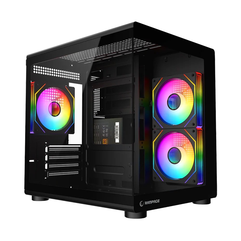img_7740-3 PC GAMING BLD AMD RYZEN 7 5700X GEFORCE RTX 5060 8GB 16GB DDR4 512GB SSD M2 RAMPAGE MINID V1 BLACK - Image 1