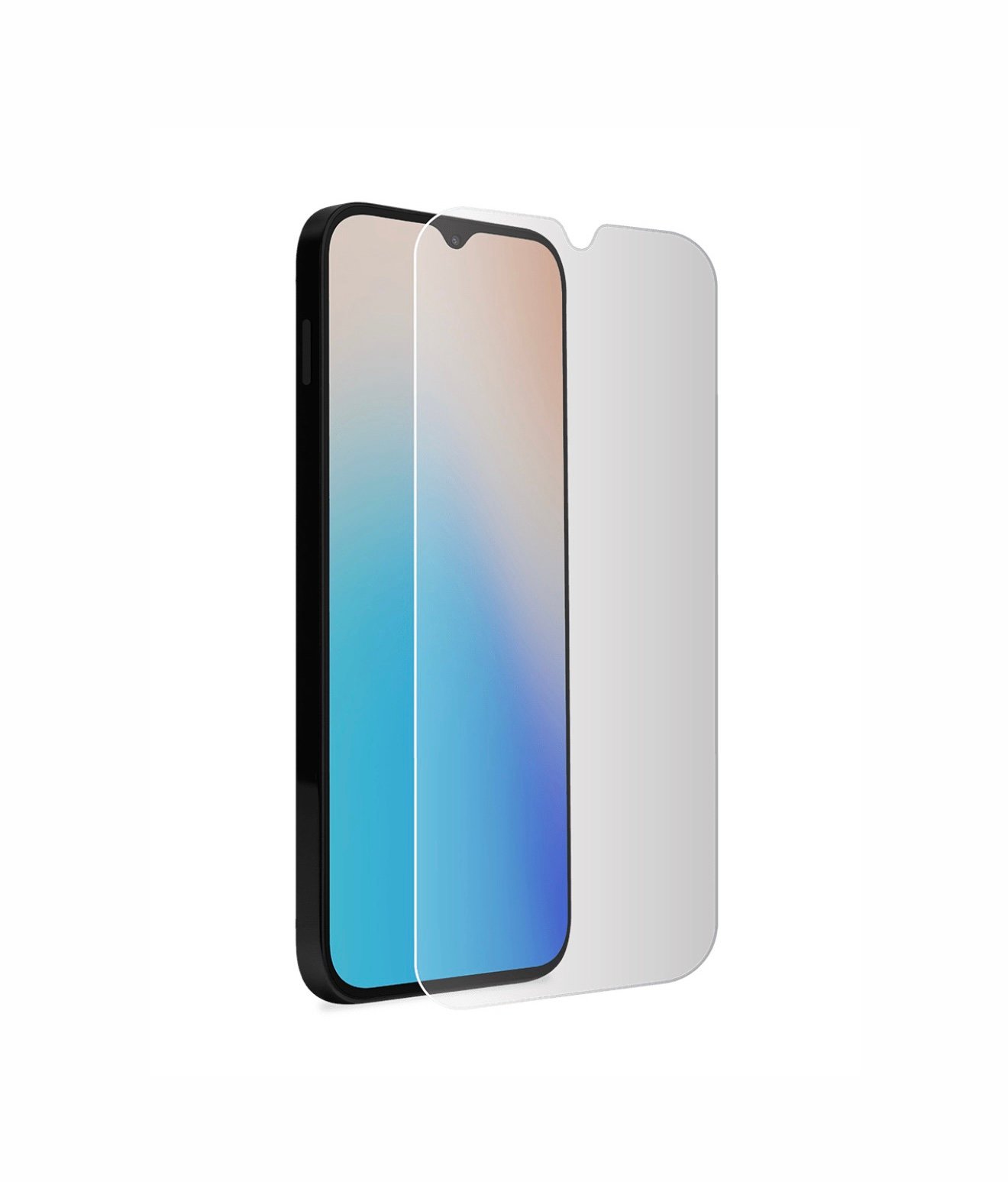smartphone-with-gradient-screen-and-transparent-screen-protector-with-top-cutout-positioned-in-front-4 COVER PER SAMSUNG A37 ROCKYMILE CLEAR TRANSPARENT - Image 1