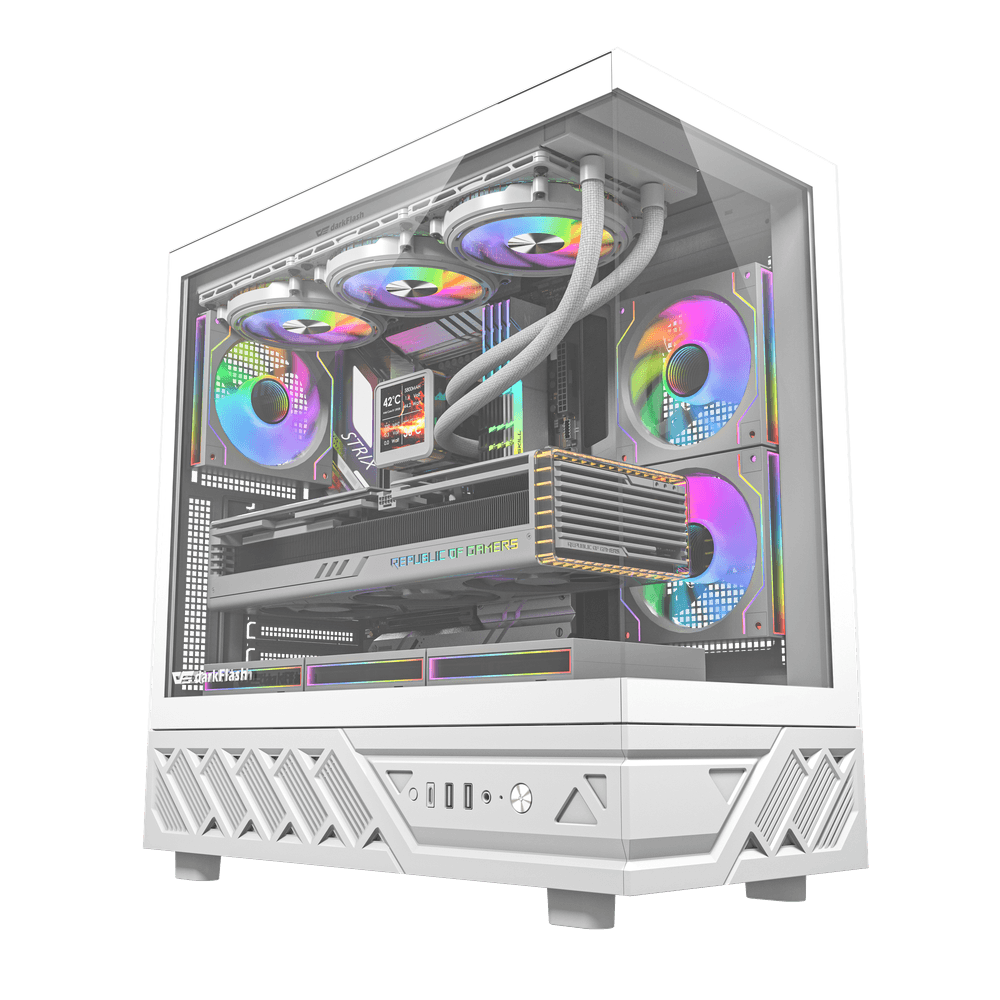 PC BLD GAMING AMD RYZEN 7 5950X GEFROCE RTX 5070 12GB 32GB DDR4 1TB SSD M2 B550M DARKFLASH DS950 WHITE