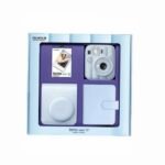 SET FUJIFILM INSTAX MINI 13 FROST BLUE ALBUM + CASE + 10 FILM