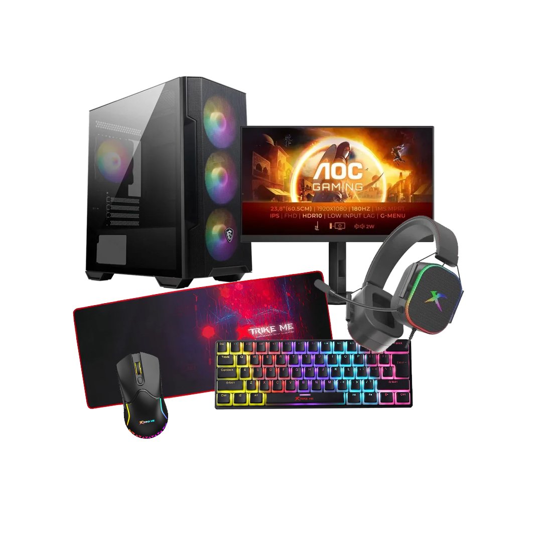 1 VORTEX BUNDLE 1 PC BLD GAMING AMD RYZEN 7 5700X GEFORCE RTX 5060 8GB 16GB DDR4 500GB SSD M2 A520M 750W MSI MAG FORGE M100R BLACK - Image 1