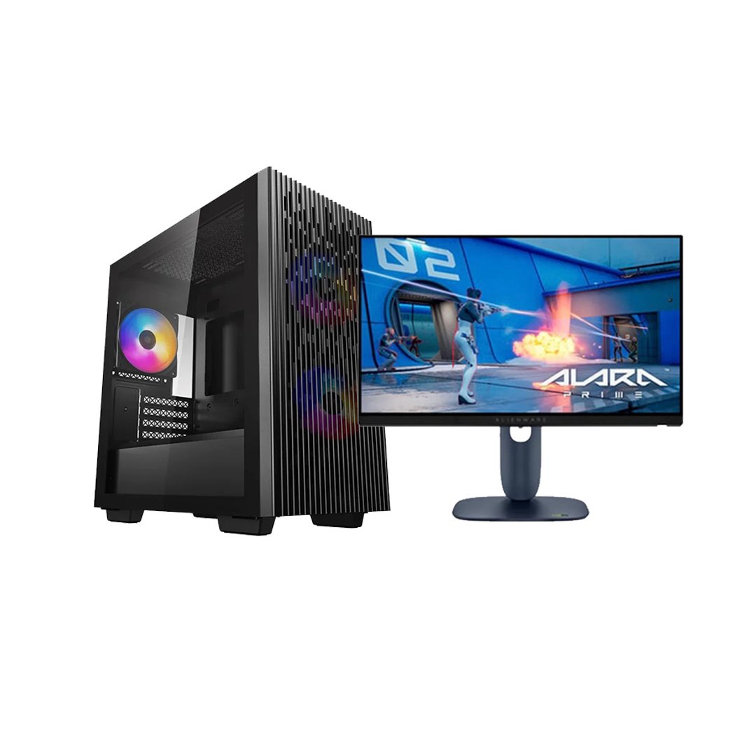 8 VORTEX BUNDLE 8 PC GAMING AMD RYZEN 5 7500X3D GEFORCE RTX 5060 TI 8GB 16GB DDR5 500GB SSD M2 B840M & MONITOR 24" DELL ALIENWARE AW2525HM - Image 1