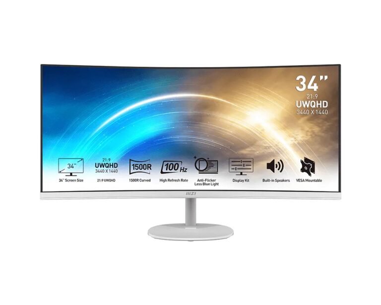 MONITOR CURVED UWQHD 34″ MSI PRO MP341CQW E10 120Hz 3440-1440 WHITE